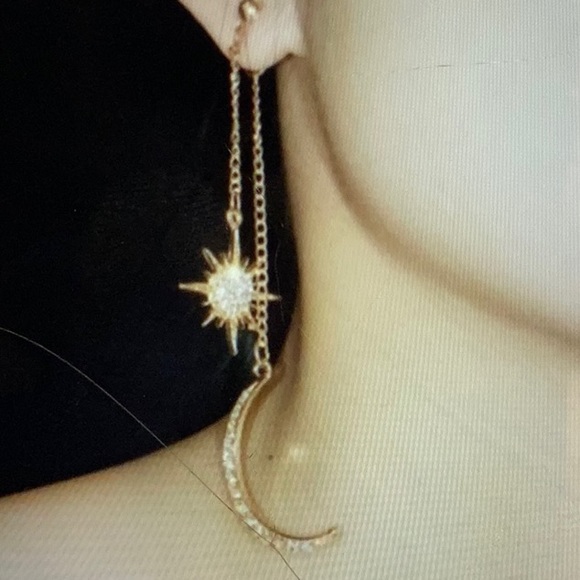 Urban Outfitters Jewelry - Moon Rhinestone Earrings